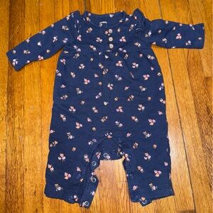 Floral Navy Baby Romper